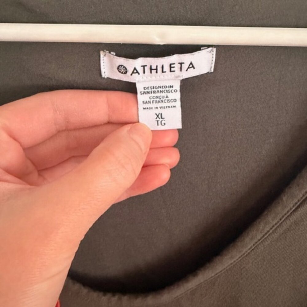 Athleta Della Ruched Tank Dress  Olive Green - XL - Picture 4 of 5